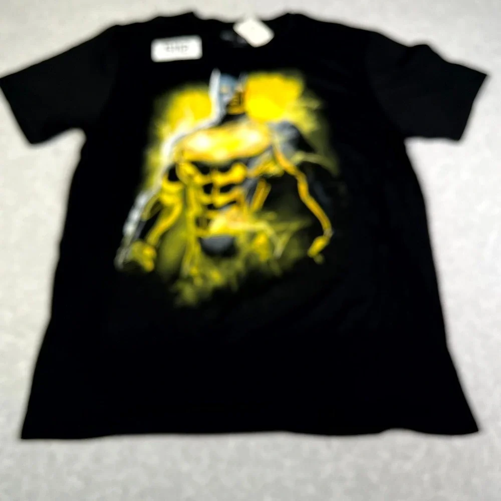 Six Flags Batman DC Comics Graphic T Shirt Adult Large Black Cotton Short Sleeve